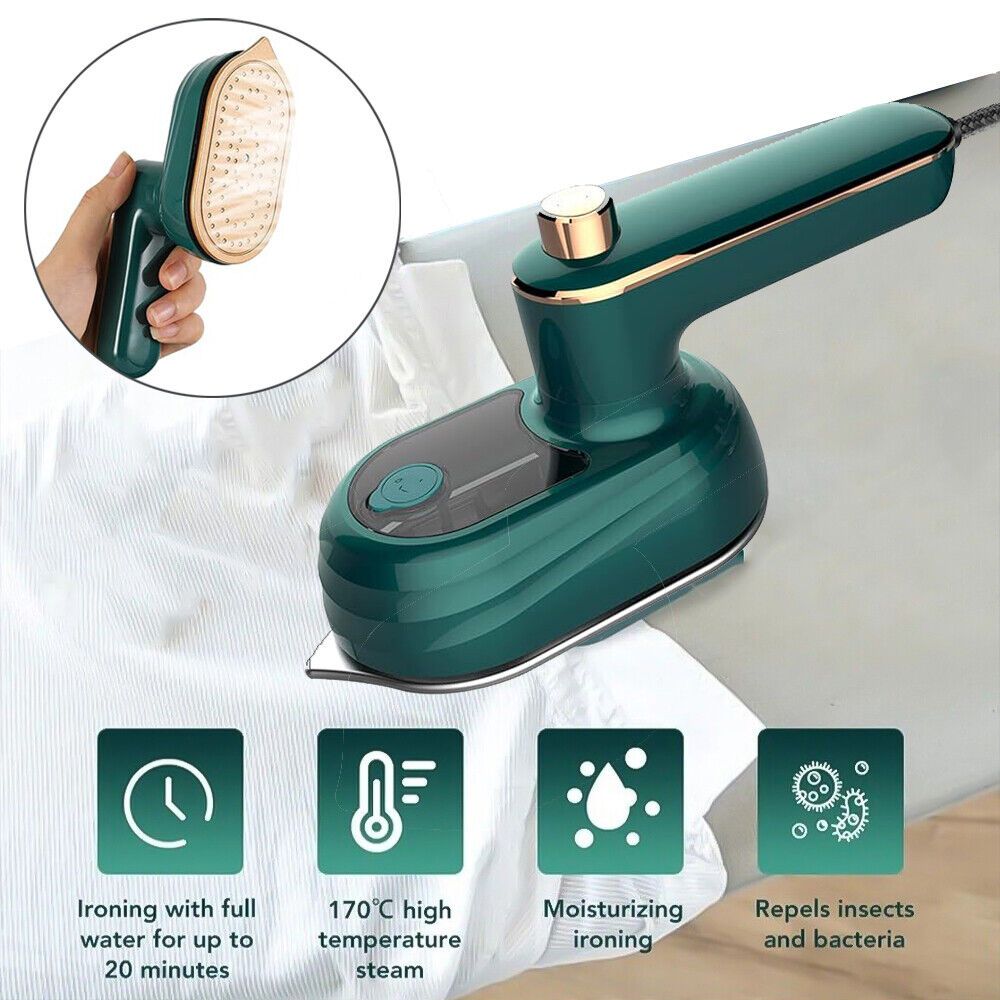 Portable travel iron for quick wrinkle removal – compact and lightweight.